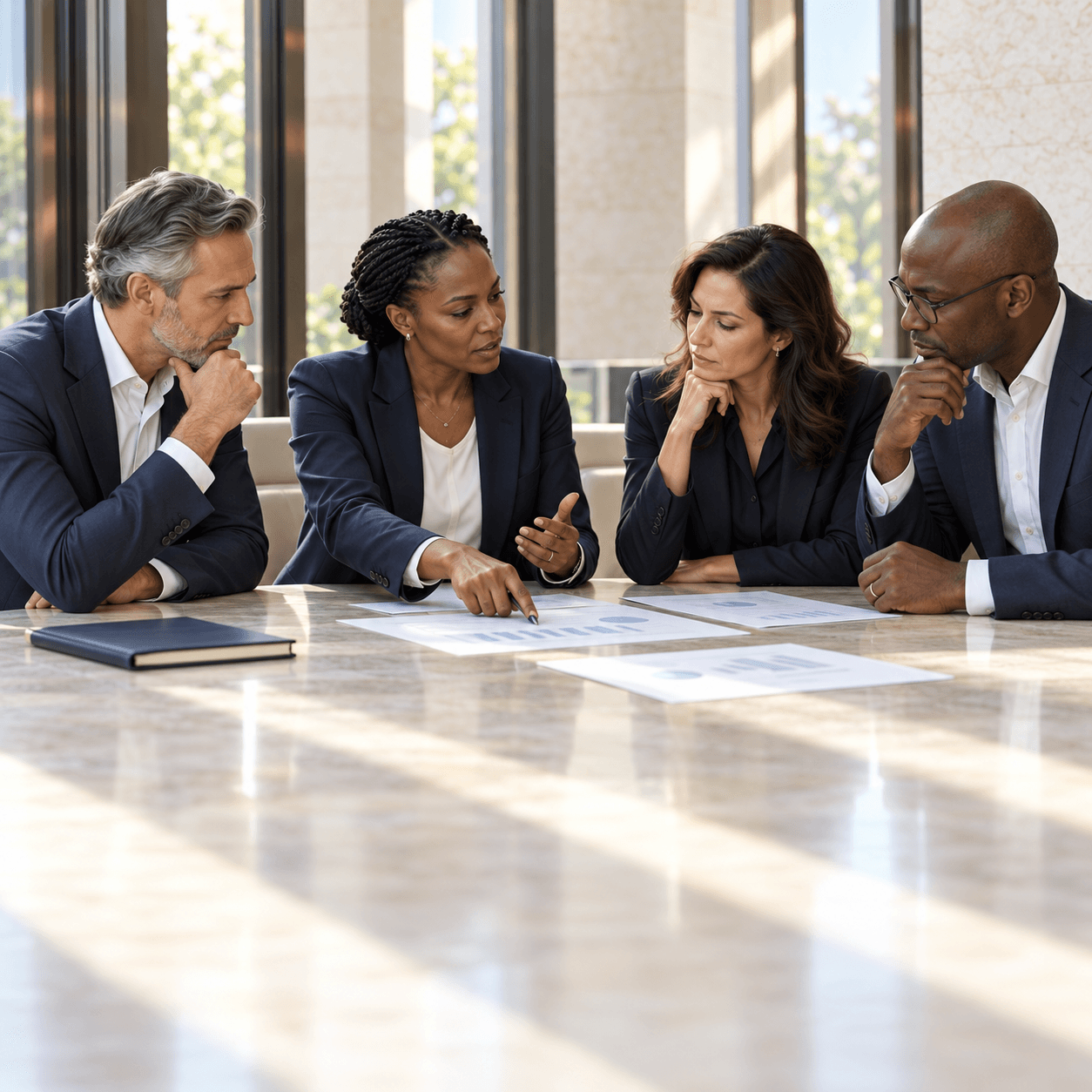 Business performance review, illustrative